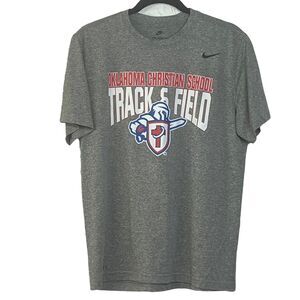 Nike Dri-FIT Men's T-Shirt Oklahoma Christian School Track Field Gray L Teeneger